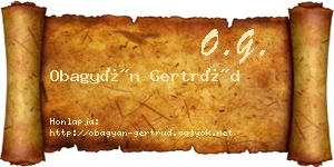 Obagyán Gertrúd névjegykártya